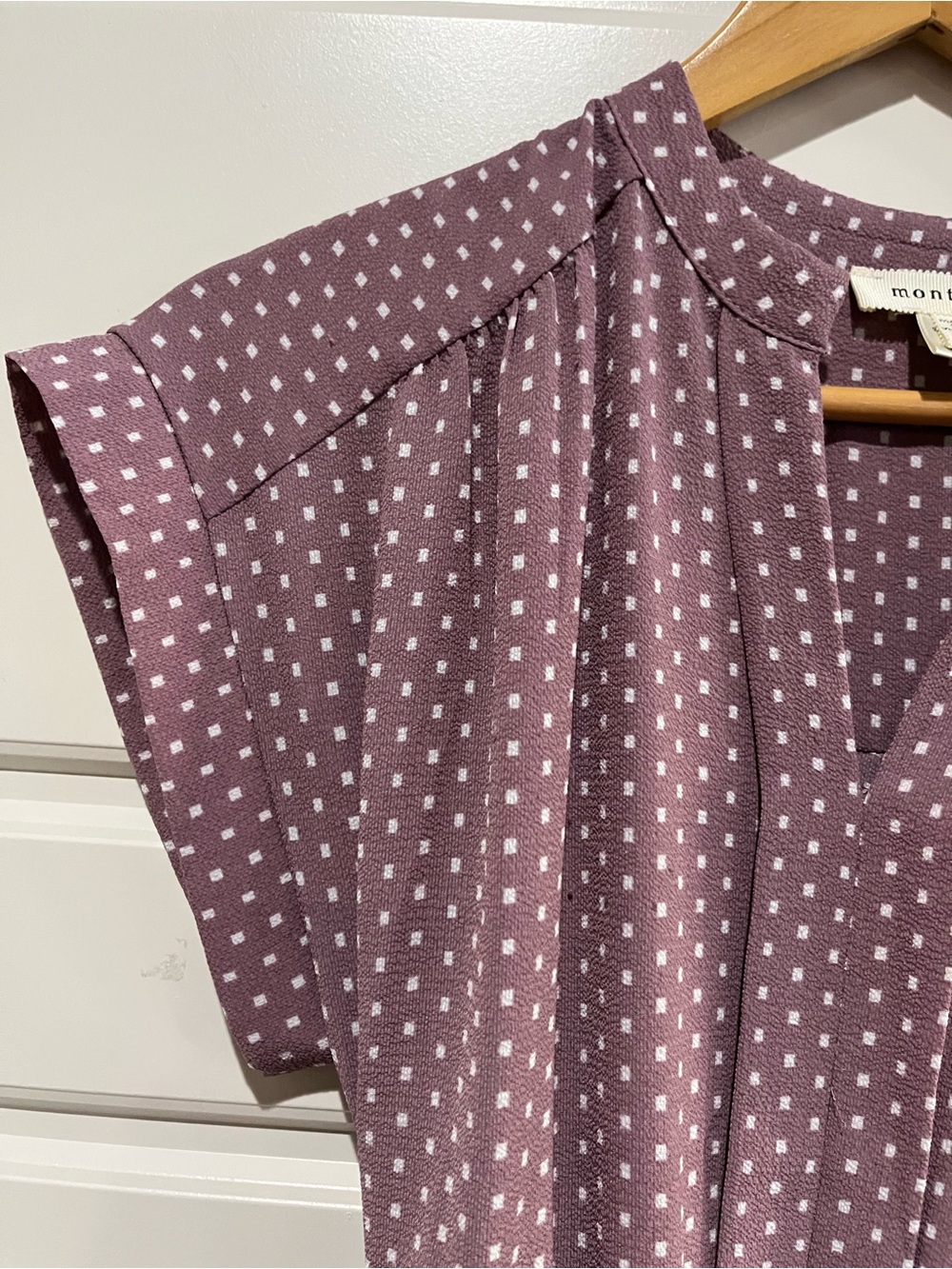 Monteau Mauve Geometric Print Belted Midi Dress Size L - Picture 6 of 11
